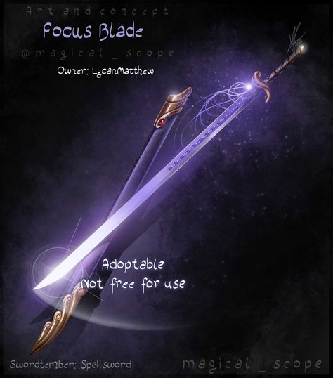 ArtStation - Focus Blade Swordtember 2024 Magic Longsword, Magic Equipment, Rpg Items, Snake Metal Gear, Fantasy Blade, Assassin Creed, D D Items, Dnd Stuff, Magic Items