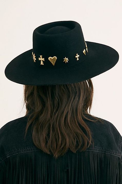 Rocknroll Outfit, Bolero Hat, Black Felt Hat, Hat Inspiration, Paint Store, Stone Drop Earrings, Boho Hat, Free People Store, Hat Ideas