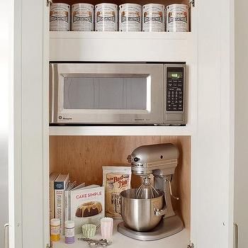 Kitchen Mixer Cabinet Lift Design Ideas Hidden Microwave, Microwave Storage, 80s Kitchen, Organiser Cucina, Microwave Cabinet, 70s Kitchen, Best Kitchen Design, Appliances Storage, Microwave In Kitchen