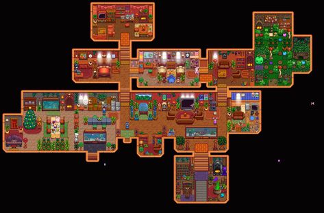 #stardew #stardewvalley #stardewvalleyfarminspo Stardew Valley Attic Design, Stardew Bathroom, Stardew Valley 1.6 House Interior, Stardew Valley Farmhouse Interior, Valley House Design, Stardew Valley House Interior 1.6, Stardew Valley House Design, Farmhouse Layouts, Stardew Valley Ginger Island