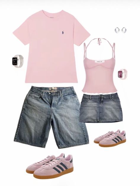 Couple Pink Outfits, Matching Outfits With Boyfriend, Pink Matching Outfits, Couple Summer Outfits, Matching Outfits Couple, Matching Couple Outfit, Outfit Ideas For Couples, Matching Stuff, Couples Clothes