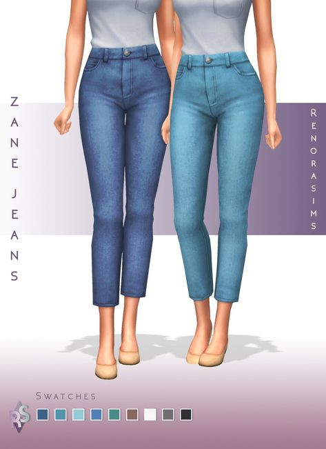 Zane Jeans.  Hiya! Here's a lovely pair of Maxis Match jeans made from the Strangerville jeans and the holiday jeans that came with an update. These jeans were made with a lot of attention to detail!... Sims 4 Cc Clothes Female Jeans Maxis Match, Maxis Match Jeans Sims 4, Sims 4 Jeans Cc Maxis Match, Sims 4 Cc Pants Maxis Match, Maxis Match Jeans, Sims 4 Cc Jeans Maxis Match, Holiday Jeans, Sims 4 Cc Clothes, Dress Over Jeans