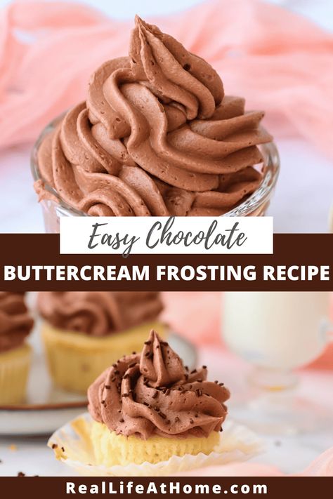 Quick and Easy Chocolate Buttercream Frosting Recipe - This is so easy plus it's delicious! You'll definitely want to try this chocolate frosting recipe Easy Chocolate Frosting Recipe, Easy Chocolate Buttercream Frosting, Easy Chocolate Buttercream, Chocolate Frosting Recipe Easy, Chocolate Buttercream Frosting Easy, Chocolate Frosting Recipe, Chocolate Buttercream Frosting Recipe, Chocolate Frosting Recipes, Chocolate Buttercream Frosting