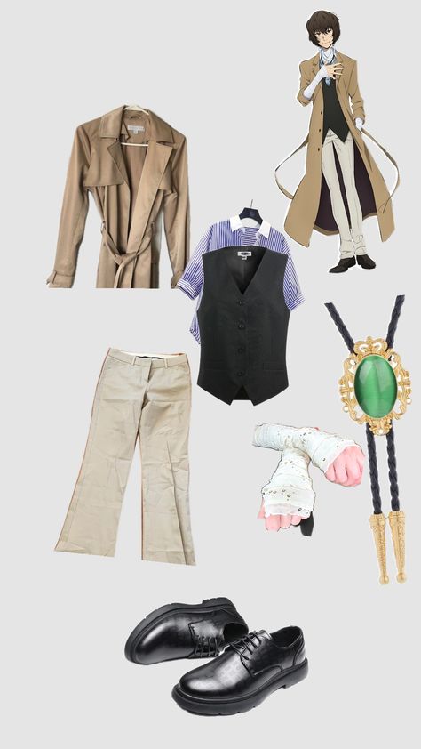 dazai inspired outfit #bsd #bungostraydogs #bsddazai #bungostraydogsdazai#dazai Dazai Cosplay Outfit, Dazai Inspired Outfit, Fem Dazai Cosplay, Dazai Outfit, Bsd Outfits, Skater Style Outfits, Dazai Cosplay, Anime Inspired Outfits, Halloween Costume Outfits