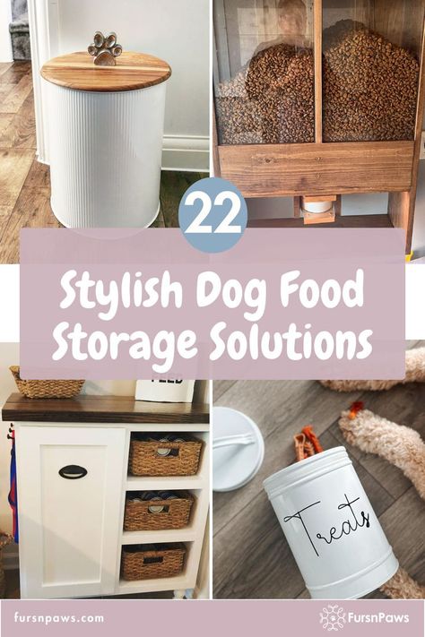 Dog food storage ideas Wood Dog Food Storage, Dog Food Container Ideas, Diy Dog Food Storage, Storage Cabinet Diy, Dog Food Storage Diy, Dog Food Storage Ideas, Dog Food Bin, Diy Food Storage, Food Storage Cabinet