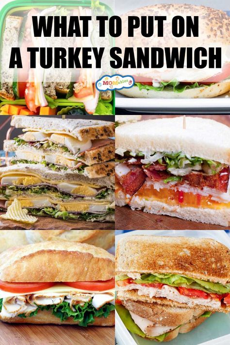 6 pictures of different turkey sandwiches with various add ons Shaved Turkey Sandwich, Turkey Deli Sandwich, Best Turkey Sandwich Recipes, Smoked Turkey Sandwich Recipes, Turkey Sandwich Recipes Cold, Cold Turkey Sandwich, Deli Turkey Sandwich, Unique Sandwich Ideas, Turkey Sandwich Ideas