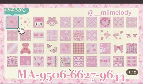 Animal Crossing Eyebrows And Blush, Acnh Decoration Codes, Animal Crossing Inspiration Island, Acnh Phone Case Design Code Sanrio, Sanrio Animal Crossing Design, Kawaii Acnh Island Ideas, Pink Pathway Animal Crossing, Hello Kitty Animal Crossing Codes, Animal Crossing Codes Phone Case