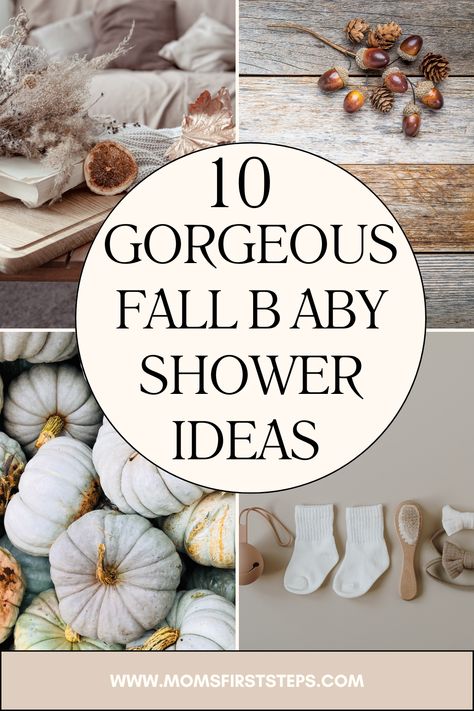 Looking for inspiration for a fall baby shower? This article has 10 gorgeous, unique fall baby shower ideas that will inspire you. Whether you're the expectant mom or a friend or family member who is helping with baby shower planning, this list of baby shower ideas will give you lots of great aesthetic fall baby shower ideas for the big day! Elegant Fall Baby Shower Ideas, Baby Shower October Theme, Gender Neutral Fall Baby Shower Ideas, Baby Boy Fall Shower Ideas, Baby Boy Shower Ideas Themes Fall, Rustic Fall Baby Shower Ideas, Fall Baby Boy Shower Ideas, Fall Baby Shower Themes For Boys, Fall Theme Baby Shower Ideas