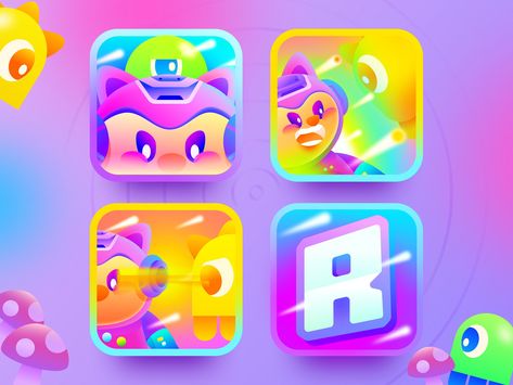 Game App Icon Design : Robo Fight by Randompopsycle for Playfull Pixel Party on Dribbble Game App Icon, Freelance Work, Game Logo, Game Ui, Game App, App Icon Design, Icon Illustration, Hello Everyone, App Icon