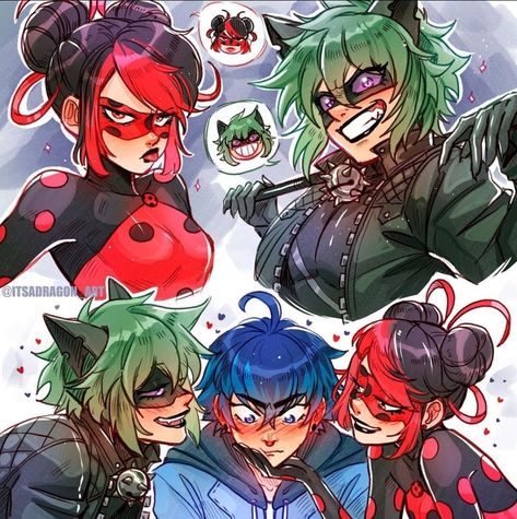 Ladybug And Cat Noir Chibi, Mlb Ship Fanart, Lukadrinette Fanart, Miraculous Lady Noir Fanart, Mlb Chat Noir Fanart, Ladychat Fanart, Miraculous Oc Ideas, Cartoon Ships Fan Art, Luka Fanart Miraculous