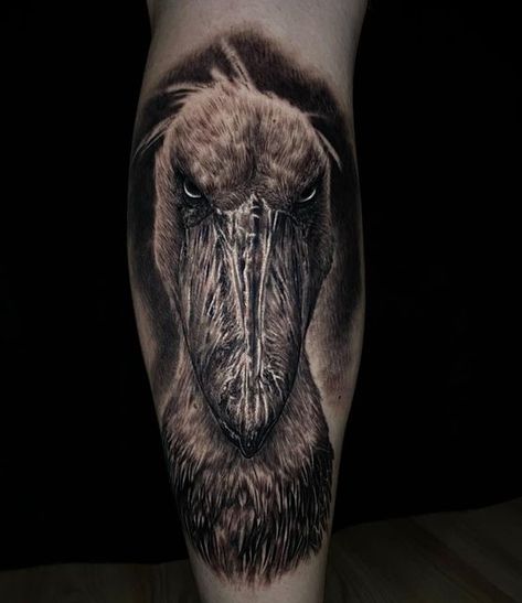 Shoebill Tattoo, Shoebill Stork Tattoo, Into The Wild Tattoo, Stork Tattoo, Shoebill Stork, Wild Tattoo, Leg Sleeve, Arm Tattoos, Realism Tattoo