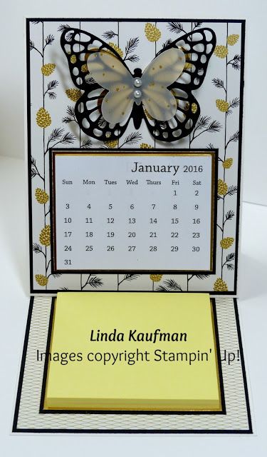 Linda K's Stampin' Page: 2016 Winter Wonderland DSP Easel Calendar....incl instructions. Desk Calendar Ideas, Desk Calendar Easel, Handmade Desk Calendar, Diy Desk Calendar, Calendar Holder, Easel Calendar, Desk Calendar Pad, Mini Desk Calendar, Calendar Cards