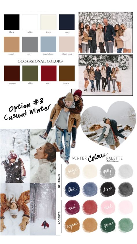 Winter Family, Family Photos Color Palette, Family Color Schemes, Family Photo Colors, Winter Family Photos, Winter Color Palette, Red Colour Palette, Family Coloring, Winter Photoshoot