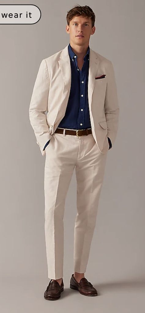 Creme Suits Men, Graduation Suit Men, Fitted Beige Suit For Semi-formal Occasions, Tailored Beige Casual Suits, Beige Semi-formal Suit With Suit Collar, Tailored Beige Spring Suit, Mens Khaki Suit, Tan Suit Men, Classic Beige Semi-formal Suits