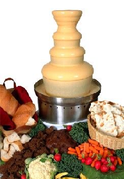 It's a cheese fountain. How effin amazing is that? Queso Fountain Recipe, Cheese Fountain Recipe, Food Fountain, Fondue Station, Cheese Fountain, Carmel Recipe, Chocolate Fountain Machine, Cheese Appetizers Easy, Chocolate Fountain Recipes