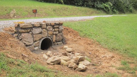 Pepper Medley: Stone Stuff Culvert Driveway, Culvert Landscaping Ideas, Stone Culvert, Culverts Ideas, Driveway Bridge, Driveway Culvert, Landscaping Driveway, Driveway Entrance Landscaping, Narrow Garden