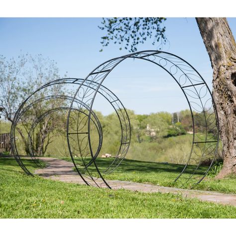 Garden With Arbor, Sun Flower Garden, Round Arbor, Tunnel Garden, Garden Tunnel, Cheap Pergola, Pergola Swing, Metal Pergola, Pergola Garden