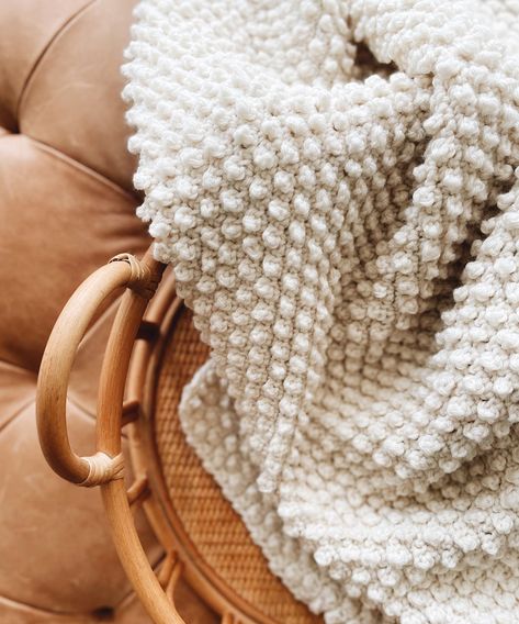 Bobble stitch crochet blanket