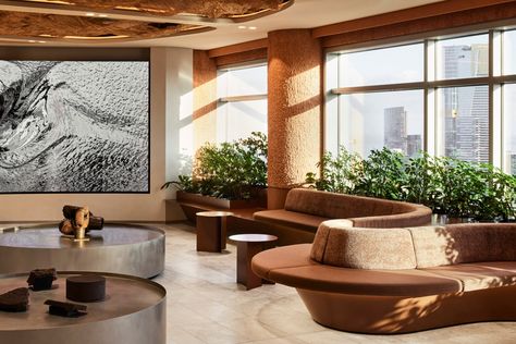 Rio Tinto Headquarters | Woods Bagot Stone Reception Desk, Woods Bagot, Office Concept, Hunter Street, Base Building, Lobby Design, Commercial Interior Design, Reception Desk, Work Environment