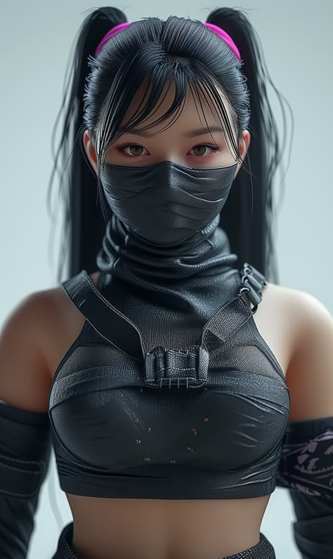 3d render of a full plastic figure toy model of a Beautiful ninja japanese woman, white background, Photo Studio, plain black background, 3d render, hyperrealism, photorealistic, sun lighting Black Hanfu Women, Black Hanfu, Japanese Ninja, Plain Black Background, Background Photo Studio, Ninja Girl, Avatar Picture, Japanese Warrior, White Background Photo