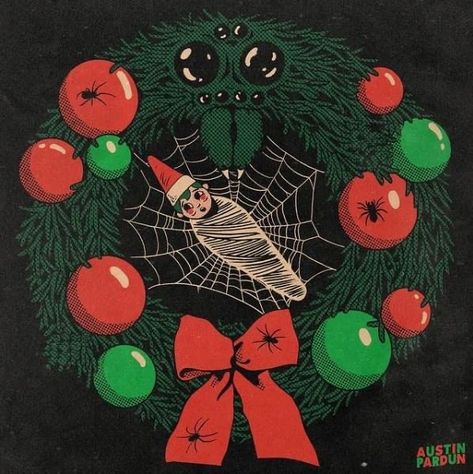 Christmas Horror Art, Austin Pardun, Goth Xmas, Merry Creepmas, Scary Christmas, Christmas Horror, Halloween Wallpaper Backgrounds, Creepy Christmas, Dark Christmas