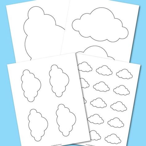 Cloud Template Printable Cloud Template, Easter Religious Crafts, Cloud Template, Fall Paper Crafts, Diy Rocket, Halloween Decorations For Kids, Halloween Craft Projects, Cute Cupcake, Fox Decor