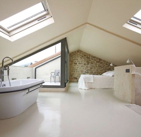 Loft Conversion Balcony, Loft Conversion Bedroom, Attic Bedroom Designs, Attic Loft, Attic Conversion, Attic Design, Attic Bathroom, Attic Bedrooms, Attic Renovation