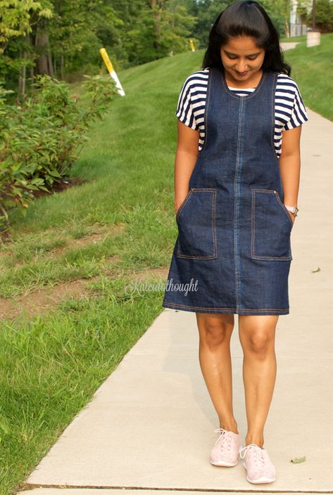 York Pinafore, Helens Closet, Pinafore Dress Outfit, Pinafore Outfit, Pinafore Dress Pattern, Pinafore Pattern, Denim Pinafore Dress, Denim Pinafore, Corduroy Overall Dress