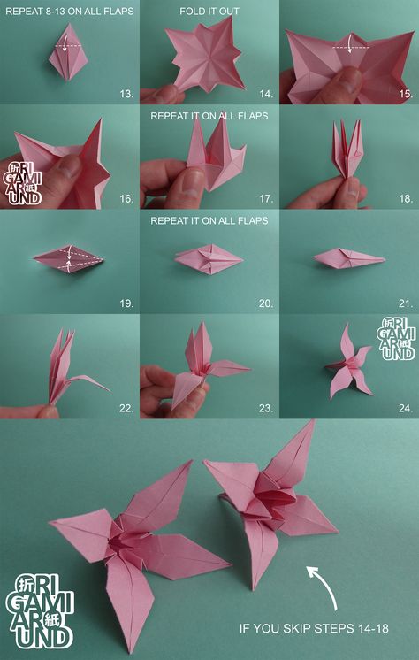 How to fold a traditional origami lily | Origamiaround on Patreon How To Fold A Flower Out Of Paper, Origami Lily Tutorial, Lily Flower Origami, Origami Rose Easy, Origami Traditional, Origami Art Easy, Origami Flowers Easy, Origami Roses, Paper Lily