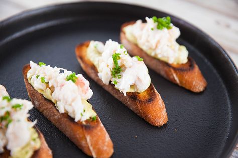 Crab Bruschetta Appetizers, Crab Bruschetta, Bruschetta Appetizer, Justine Schofield, Egg Mayonnaise, Canned Fish, Food Meals, Fish Salad, White Food