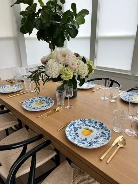 Gold flatware table setting