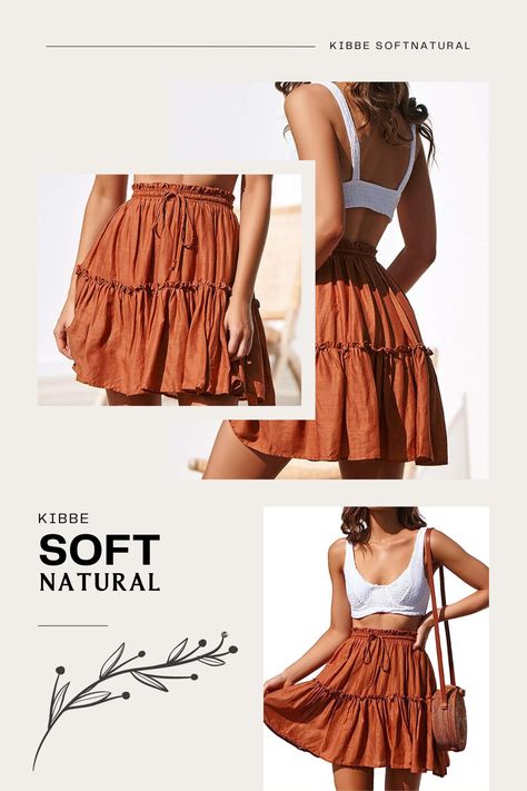 Soft Natural Skirts, Sn Kibbe, Kibbe Soft Natural, Mini Flare Skirt, Natural Outfit, Natural Kibbe, Midi Dress Pattern, Flamboyant Natural, Natural Essence