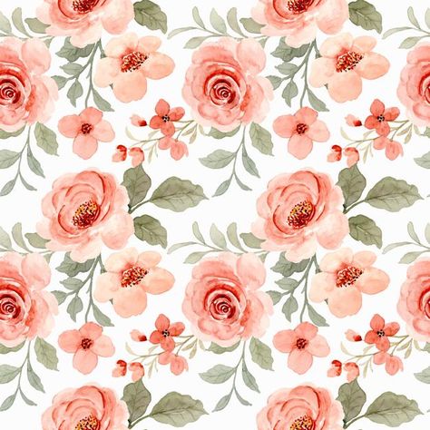 Watercolor Rose Flower, Rose Pattern Design, Watercolor Flowers Pattern, Scrapbook Patterns, Flower Print Pattern, Rose Illustration, Print Design Art, Flower Texture, Vintage Pattern Design