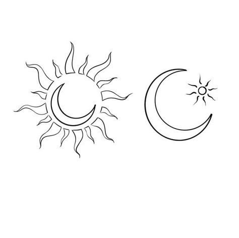 Matching Moon And Sun Tattoos, Sun Moon Tattoo Design, Tattoo Pierna Mujer, Sun And Moon Tattoo Matching, Pair Tattoos, Tattoo Sonne, Luna Tattoo, Partner Tattoos, Cousin Tattoos