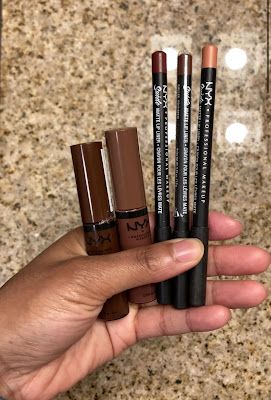 Brown NYX Lip Combos- Exact Shade Names Nyx Ginger Snap Lip Combo, Nyx Lip Liner And Butter Gloss Combo, Lip Combos Brown, Dark Brown Lip Combo, Nyx Brown Lip Liner, Nyx Butter Gloss Dark Skin Lip Combo, Brown Girl Friendly Lip Products, Brown Lip Liner Combo, Nyx Lip Combos For Brown Skin