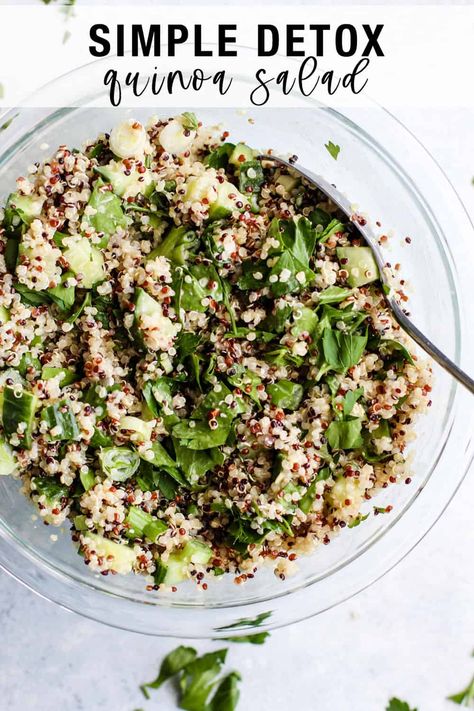 Benefits Of Parsley, Simple Quinoa, Parsley Benefits, Salad With Cucumber, Healthy Spring Recipes, Simple Detox, Parsley Salad, Spring Recipe, Radish Recipes