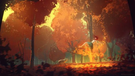 Осень, autumn Stylized Reference, Painting School, Landscape Concept, Fantasy Places, Fantasy Paintings, School Inspiration, Matte Painting, Fantasy Art Landscapes, Autumn Forest