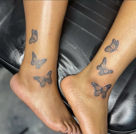 Butterfly Foot Tattoo, Butterfly Ankle Tattoos, Female Tattoo Artist, Cute Foot Tattoos, Ankle Tattoos For Women, Hand Tattoos For Girls, Cute Hand Tattoos, Butterfly Tattoos For Women, Foot Tattoos For Women