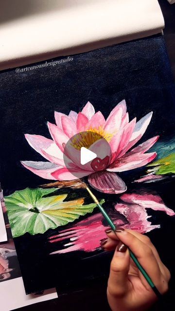 Water Lotus, Waterlily Painting Acrylic, Abstract Lotus, Lotus Canvas Painting, Waterlily Painting, Water Lily Painting, Lotis Flower, Lotus Artwork, Lotus Image