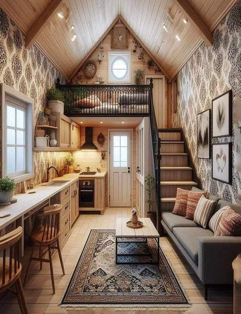 Tiny House Loft, House Loft, Tiny House Inspiration, Build Your Own House, Modern Tiny House, Tiny House Decor, Tiny House Movement, Tiny House Interior, Tiny House Cabin