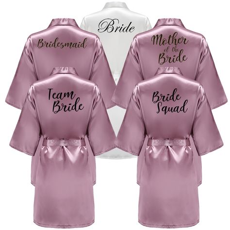 Cheap Robes, Buy Quality Underwear & Sleepwears Directly from China Suppliers:New Bathrobe Bride Satin Silk Robe Women Bridal Party Sister Team Mother Shower Gift Bridesmaid Wedding Short Robes Enjoy ✓Free Shipping Worldwide! ✓Limited Time Sale ✓Easy Return. Sister Of The Groom, Robe Women, Bride Sister, Bridal Party Robes, Pink Bride, White Bride, Wedding Robe, Bride Squad, Silk Robe