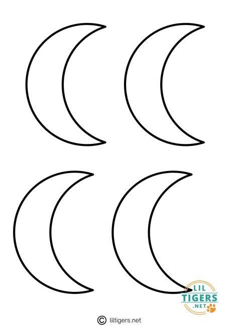 Crescent Moon Template Free Printable, Moon Template, Pfp Template, Print Making Designs, Moon Facts, Moon Activities, Moon Printable, Moon Coloring Pages, Printable Shapes