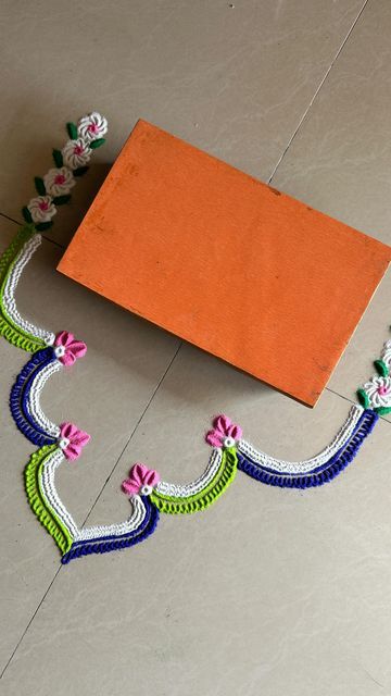 Rangoli Ideas Easy, Pooja Decoration, Rangoli Ideas, November 9, Rangoli Designs, Diwali, Art Work, Borders, Festival