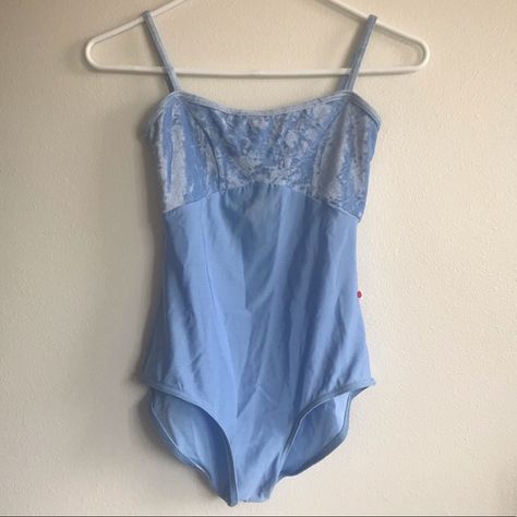 Leotard Aesthetic, Aesthetic Ballet Leotards, Colan Ballet, Yumiko Leotard Ideas Color Combos, Blue Ballet Leotards, Green Yumiko Leotard, Ballet Leo, Fitted Blue Nylon Leotard, Yumiko Dancewear