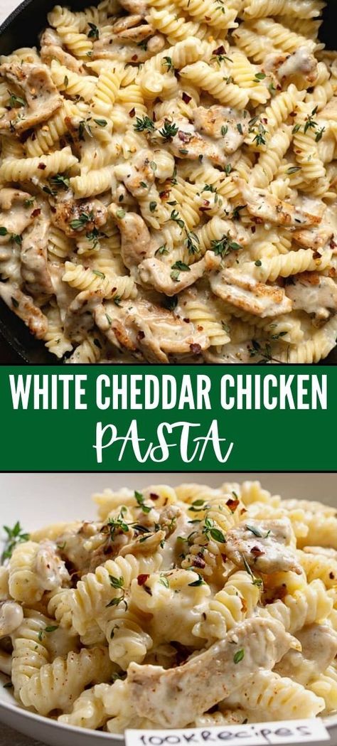 Pasta And Grilled Chicken Recipes, White Cheddar Chicken Pasta Recipe, White Meat Recipes Healthy, Easy Healthy Meals That Taste Good, Recipes With White Cheddar, Cheap Healthy Skillet Meals, Dinner Recipes Fast And Easy, Fall Dinner Recipes Pasta, Parmasean Chicken Pasta Recipes