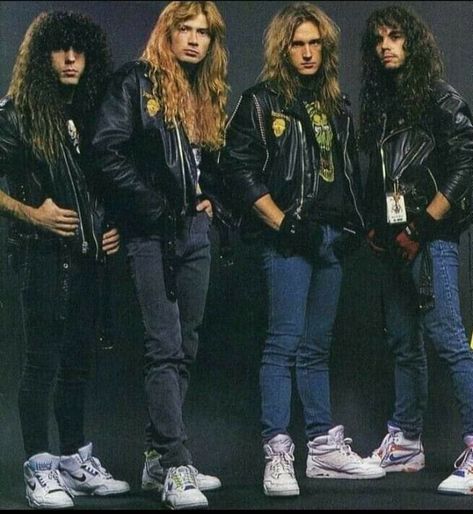 Thrash Metal Style, Metalhead Fashion, Metal Outfit, Rock Star Outfit, Metal Boy, Heavy Metal Fashion, Dave Mustaine, 80s Outfit, Heavy Metal Music