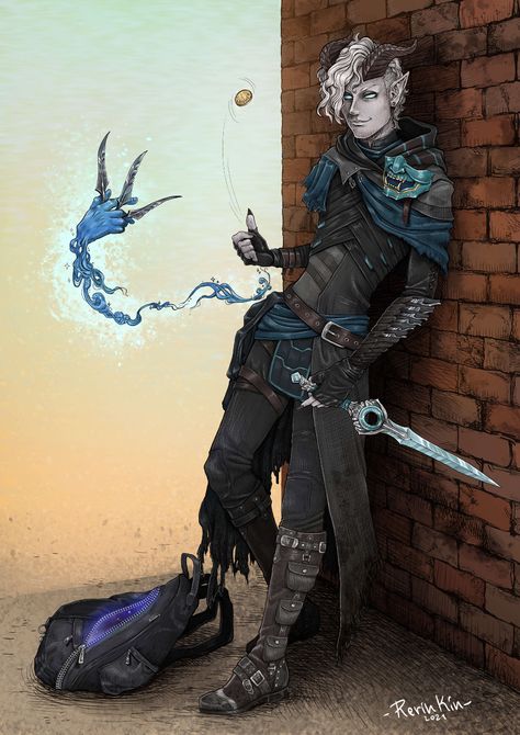 ArtStation - Damari tiefling D&D commission, Rerin Kin D D Rogue, Tiefling Rogue, Rogue Dnd, Dnd Tiefling, Rogue Character, D D Character Ideas, Dnd Art, Mythology Art, Dnd Characters