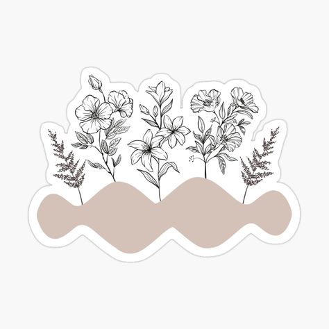 Get my art printed on awesome products. Support me at Redbubble #RBandME: https://www.redbubble.com/i/sticker/Flower-Garden-Abstract-Shapes-Warm-Toned-Neutral-Boho-Design-by-zedonee/60845197.EJUG5?asc=u Neutral Stickers, Boho Stickers, Boarders Designs For Projects, Bible Verse Tattoos, Verse Tattoos, Sticker Flower, Homemade Stickers, Note Writing Paper, Neutral Boho