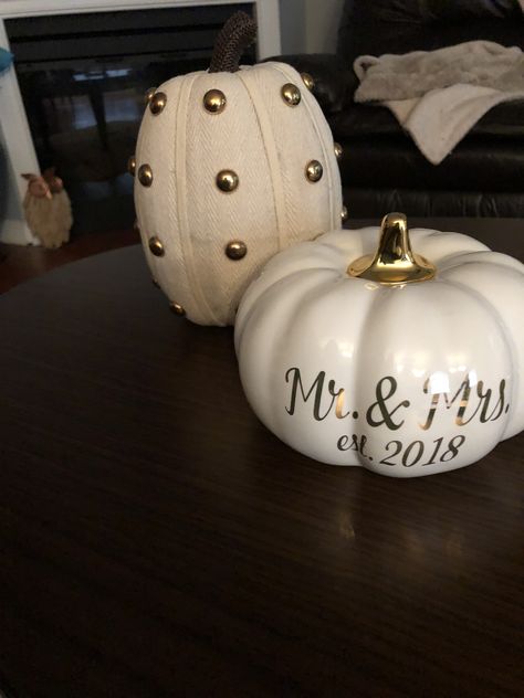 Studded Pumpkin, Thrift Store Decor, Fall Wedding Decorations, Thrift Stores, The Gold, Fall Pumpkins, Pumpkin Carving, Fall Wedding, Wedding Decor