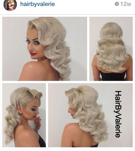 For longer hair, finger waves would usually be created using heated styling equipment such as curling wands Cabelo Pin Up, Finger Wave Hair, Finger Wave, Rockabilly Hair, Vintage Wedding Hair, Finger Waves, Pin Curls, Pin Up Hair, Wedding Hairstyles Updo